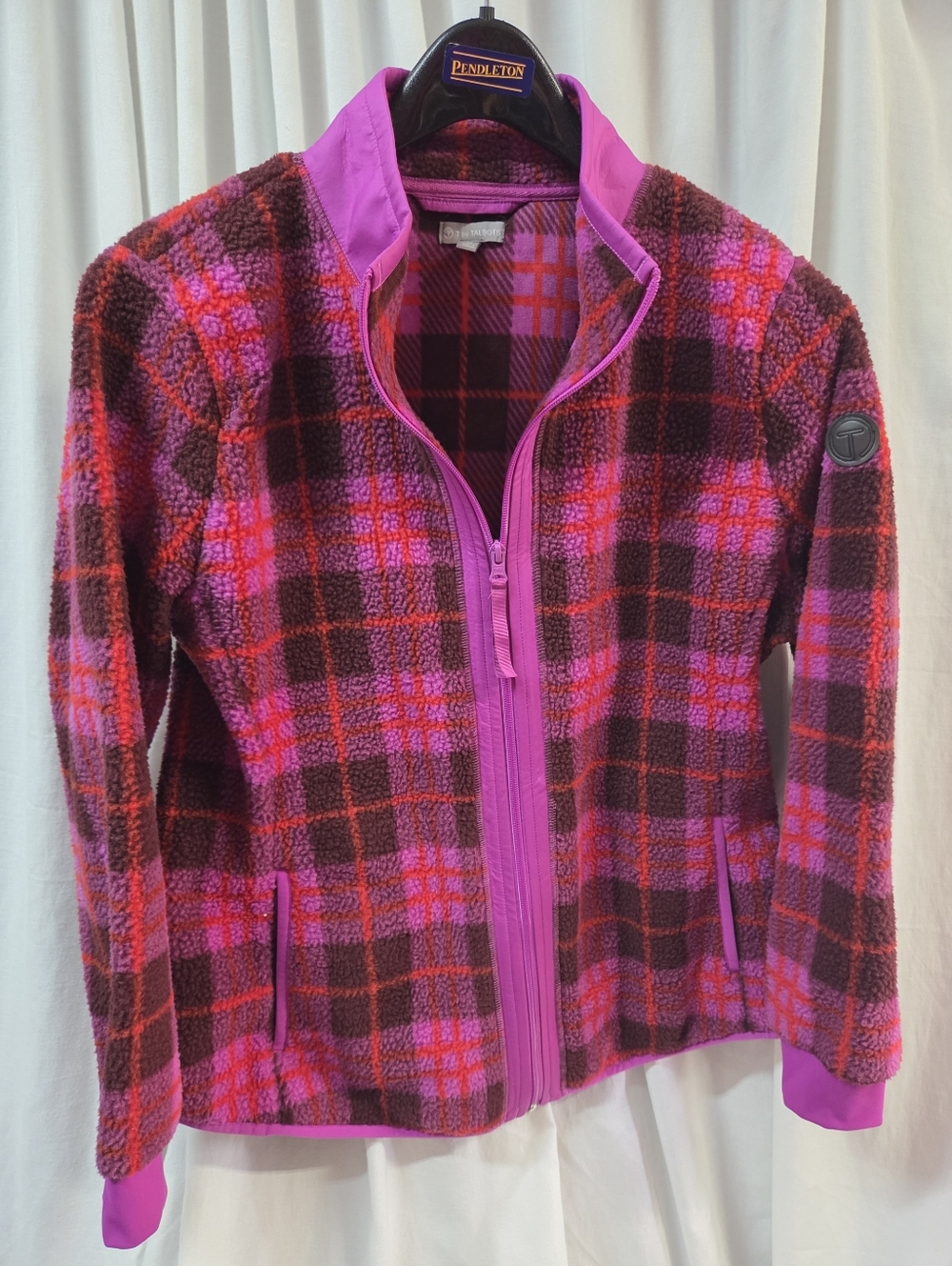 Women’s Pink Plaid Fleece Jacket - Pendleton